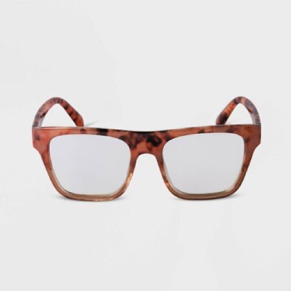 a new day - Women's Tortoise Retro Square Blue Light Filtering Glasses - NIB